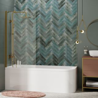 Шторка на ванну Wasserkraft Aisch 80x140см золото 55P01-80 Fixed