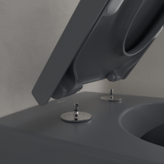 Унитаз подвесной Villeroy Boch  Subway 2.0 с открытым смывным краем Graphite Серый матовый