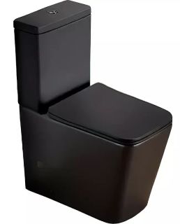 Унитаз-компакт SantiLine SL-5017MB безободковый чёрный матовый