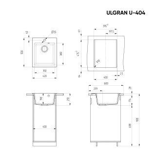 Кухонная мойка Ulgran Classic U-404-307 терракот