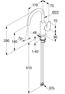 Смеситель для раковины Kludi Renon 42028N075 брашированное золото