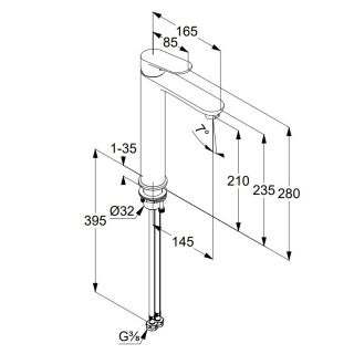Смеситель для раковины Kludi X1 322980575 хром