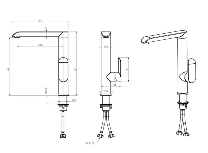 Смеситель для кухни Melana Paola MELANA-610603 сатин