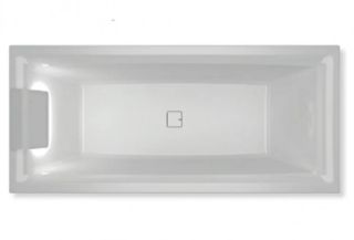 Акриловая ванна с подсветкой Riho Still Square LED Fall B099034005 180х80см светодиоды и подголовник слева заполнение через перелив белый