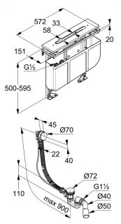 Монтажный блок Kludi Rotexa для смесителя на три отверстия 7880205-00