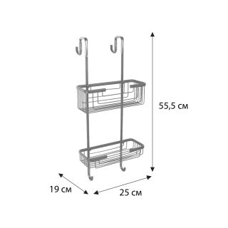 Полка для душевой кабины Fixsen прямая двухэтажная черная латунь (FX-854B-2)