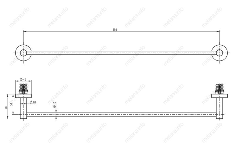Полотенцедержатель Melana MLN-867001 сатин