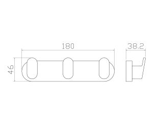 Вешалка с тремя крючками для ванной Wonzon & Woghand Carbon WW-7735 чёрный