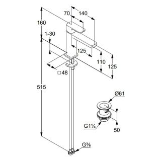 Смеситель для раковины Kludi Renon 42288N075 брашированное золото
