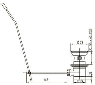 Универсальный донный клапан Paini 945 хром
