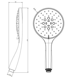 Душевая лейка Gessi Goccia 14378.707 чёрный брашированный