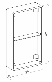 Зеркало-шкаф с подсветкой Continent Elmage Black МВК049 45см чёрный