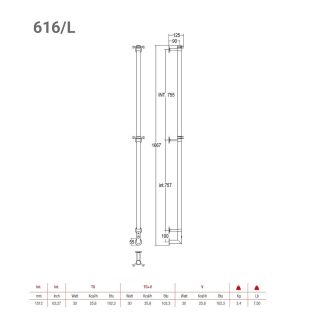 Полотенцесушитель электрический Margaroli Arcobaleno 616/L Switch box Chrome CR 168x12 см хром