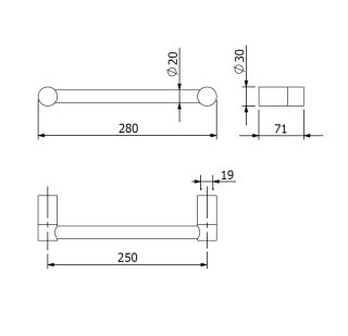 Поручень Kludi Vela R 58981N1 28 см брашированная бронза