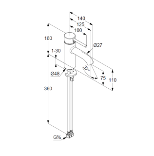 Смеситель для раковины Kludi Bozz 38272N576 брашированный никель