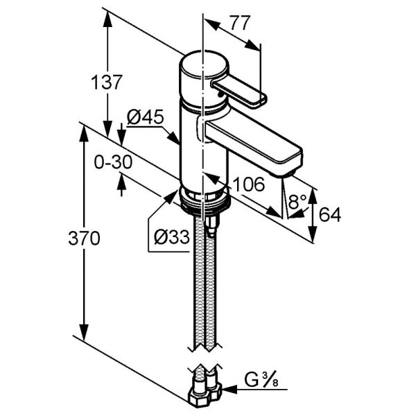 Смеситель для раковины Kludi Zenta хром 382510575