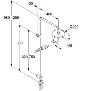 Душевая стойка Kludi Dive 6908005-00 хром