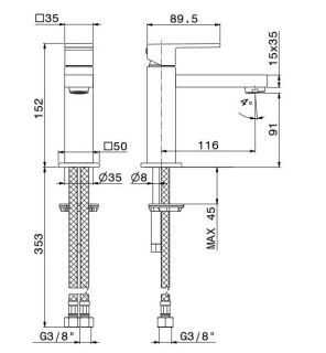 Смеситель для раковины Kerama Marazzi Futura 66412KM.01.093 чёрный матовый