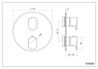 Встраиваемый смеситель для душа Kerama Marazzi Ole 67638EKM.01.093 с термостатом чёрный матовый