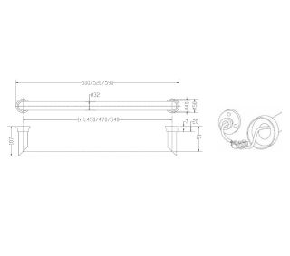 Полотенцесушитель электрический Margaroli Sereno 621/G/522 Black Brushed Nickel 52 см брашированный никель