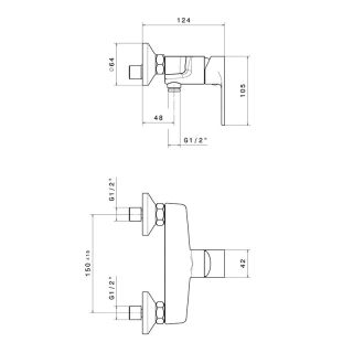 Смеситель для душа Kerama Marazzi Piano 69355KM.21.018 хром
