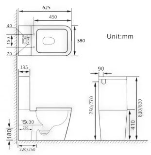 Унитаз-компакт SantiLine SL-5017SM-BD с функцией биде и встроенным смесителем белый