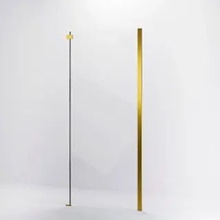 Боковая панель Veconi KP-06G, 800х1950 ,брашированное золото, стекло прозрачное