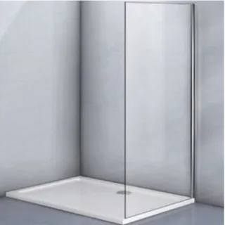 Боковая панель Veconi KP-07, 900х1950 хром, стекло прозрачное