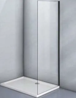 Боковая панель Veconi KP-11B, 800х1950 черное, стекло прозрачное