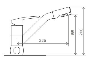 Смеситель для кухни Polygran Дуо чёрный/хром 694319