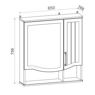 Зеркальный шкаф Runo белый Марсель 65 (00-00001202)