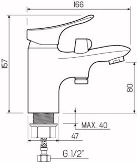 Смеситель для раковины РМС SL120-001F-2 с душевой лейкой хром