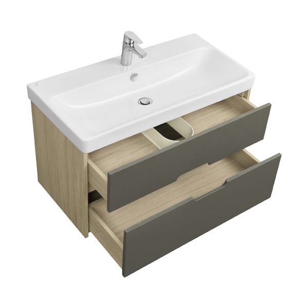 Тумба под раковину Акватон Оливия 90см грей/дуб ойстер 1A254401OLUG0
