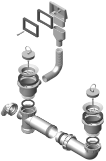 Двойной выпуск Alveus 1011926  FI 70 без сифона