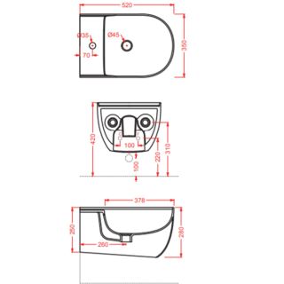 Биде Artceram THE ONE THB001 13 00 arancio cammeo *1 arancio cammeo