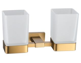 Стакан для ванной комнаты двойной Shevanik SG5622G золотой сатин