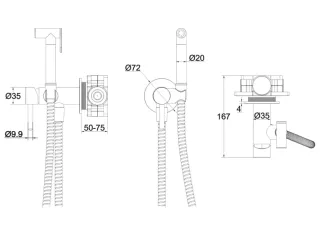 Гигиенический душ WHITECROSS 2-SYSYBI2GL золото