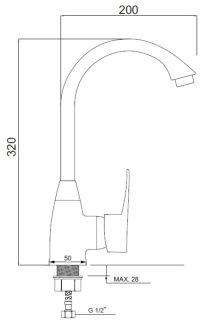 Смеситель для кухни РМС PL5CH-017F хром