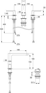 Смеситель для раковины Kludi Renon 42393N275 сталь оружейная брашированная
