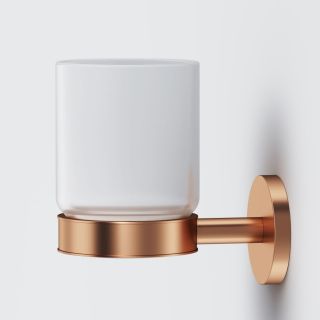 Стеклянный стакан с настенным держателем AM.PM X-Joy A85A34344 розовое золото