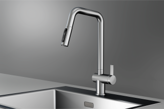 Смеситель для кухни Granula Kitchen Space 7273, СТАЛЬ САТИН