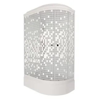 Душевая кабина Triton Коралл Щ0000061819 левая 120x80 см профиль белый стекло мозаика