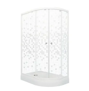 Душевой уголок Triton Коралл Щ0000043489 левый 120x80 см профиль белый стекло мозаика
