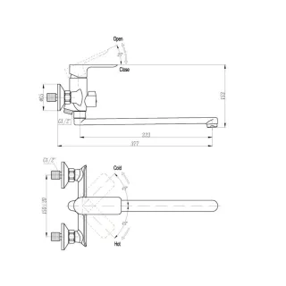 Смеситель для ванны Triton Панама Щ0000002377 белый