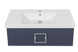 Тумба с раковиной «La Fenice» Cubo 80 (Cubo 80) подвесная Blu Grigio ручки Cromo