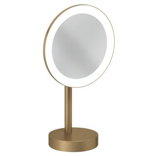 Зеркало косметическое Kludi Vela R 58995N1F с 3-х кратным увеличением и LED-подсветкой брашированная бронза