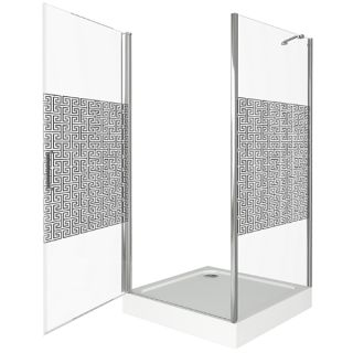 Душевой уголок Good Door Fantasy CR -80-F-CH стекло прозрачное с зеркальным рисунком Фэнтази