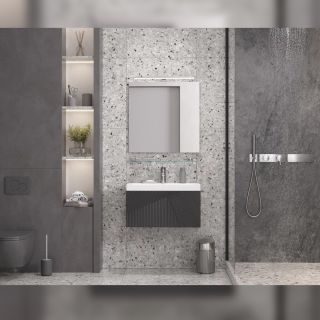 Тумба под раковину подвесная Velvex Edge tp.EDG.9696.70.1Y графит, 70 см