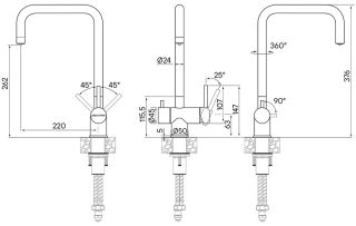 Смеситель для кухни Paulmark Wetter We213030-418 чёрный металлик
