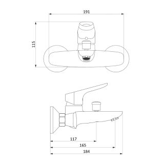 Смеситель для ванны и душа Damixa Jupiter 771000001 хром